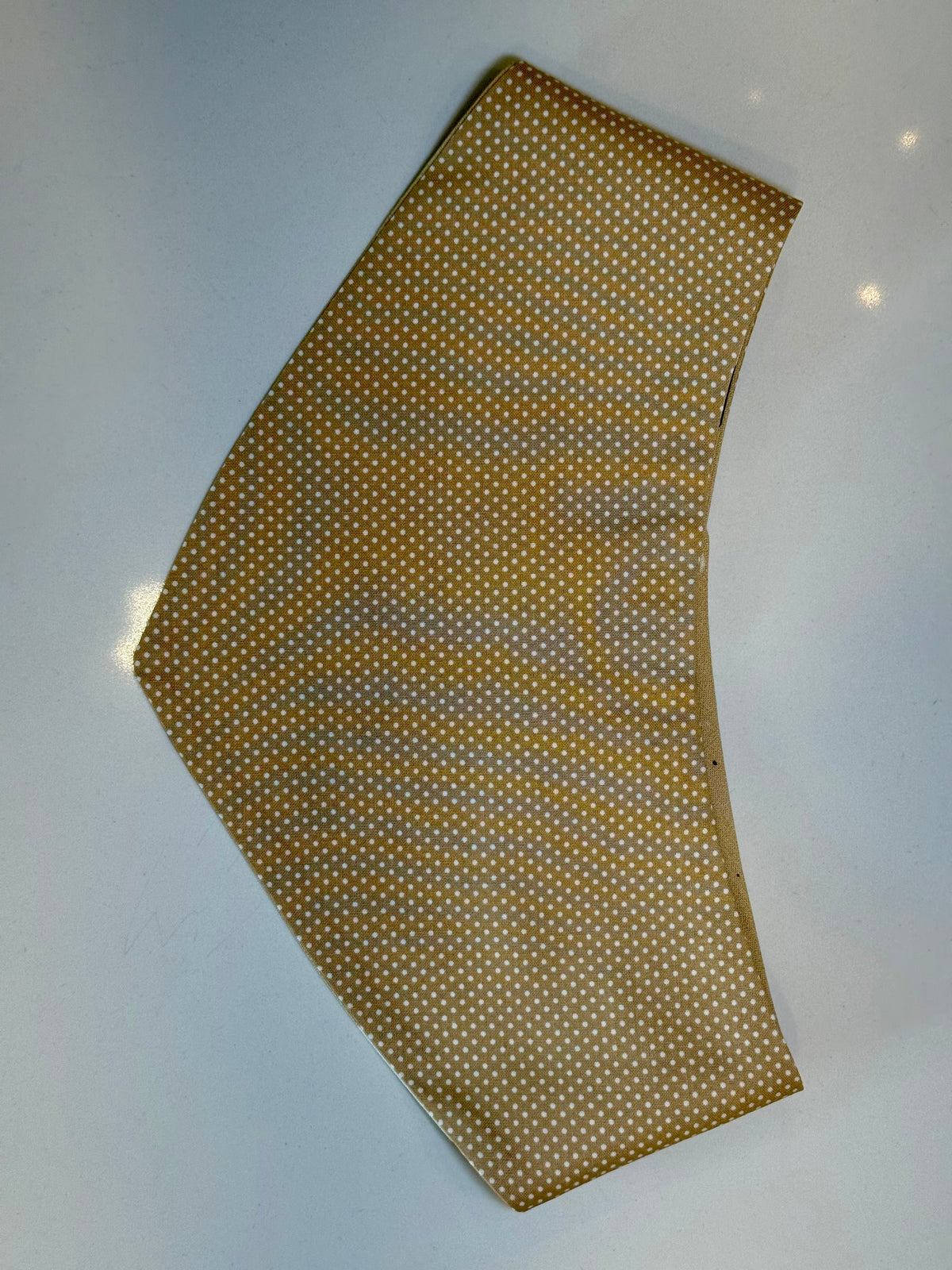 Beige polka-dot side of the Boo & Beige reversible pet bandana