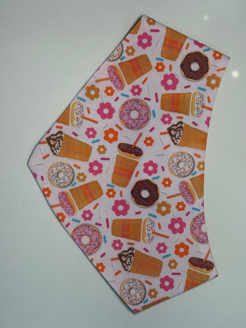 Dunks & Donuts handmade pet bandana coffee and donut print