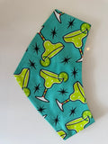 Margs and Mutts pet bandana turquoise margarita print side