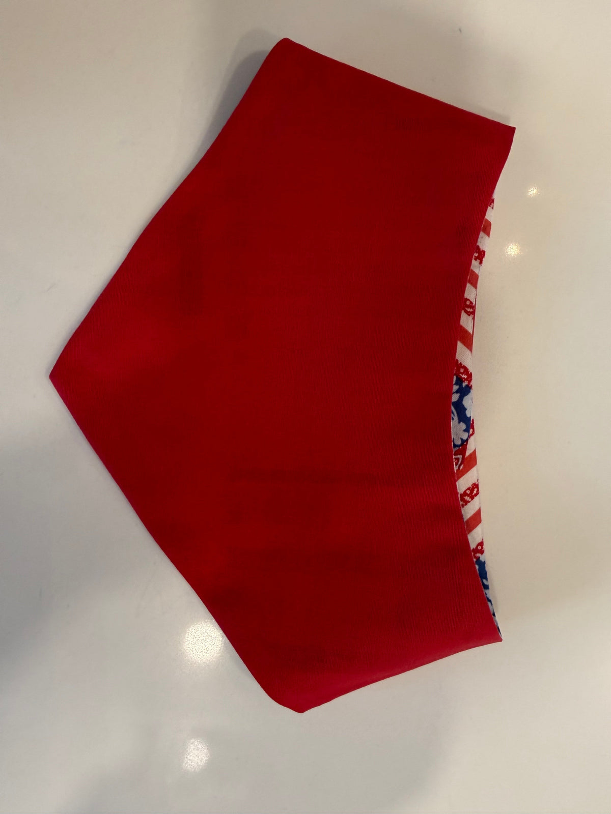 Patchwork Paws reversible pet bandana solid red reverse side