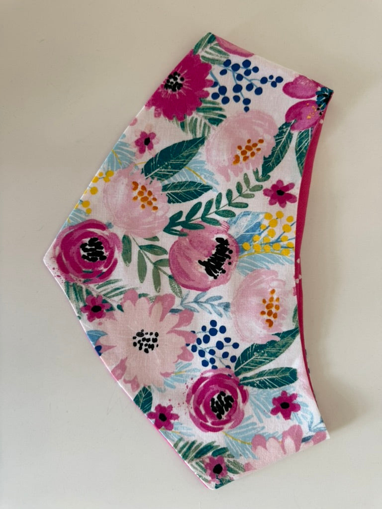 Paws and Petals pet bandana pink floral print side